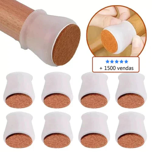 Kit com 16 Peças de Protetor de Pés de Cadeira em Silicone